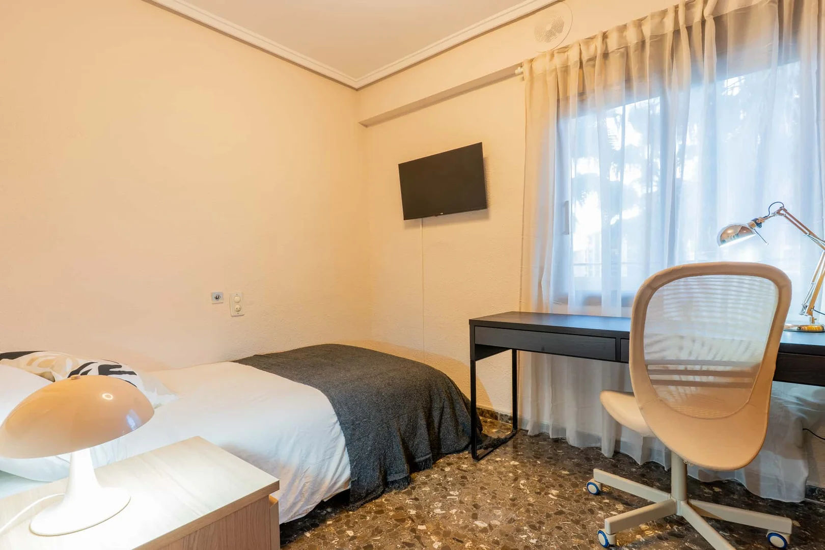 Student room in  with study area and shared facilities