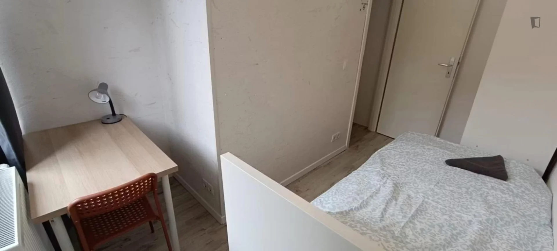 'da öğrenciler için yeterli aydınlatmaya sahip uygun fiyatlı oda
