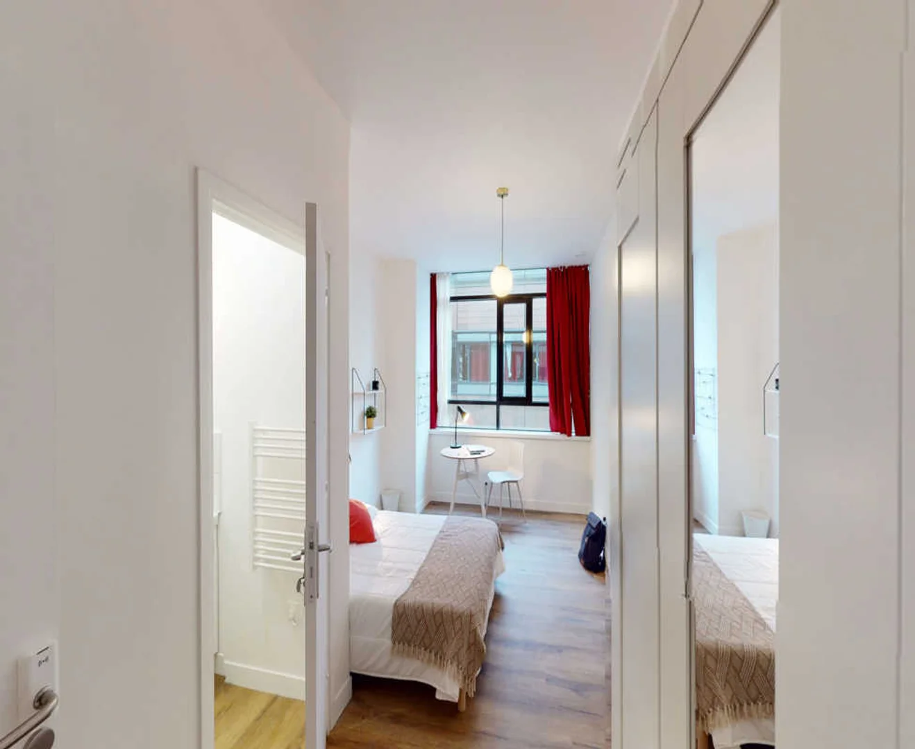 Student room in  with study area and shared facilities
