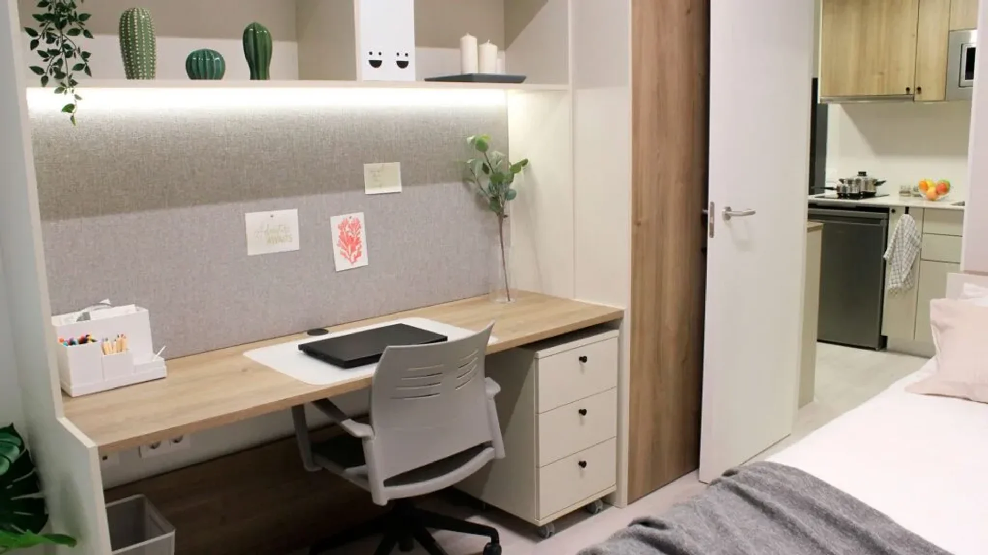 Habitación estudiantil amplia y cómoda en 