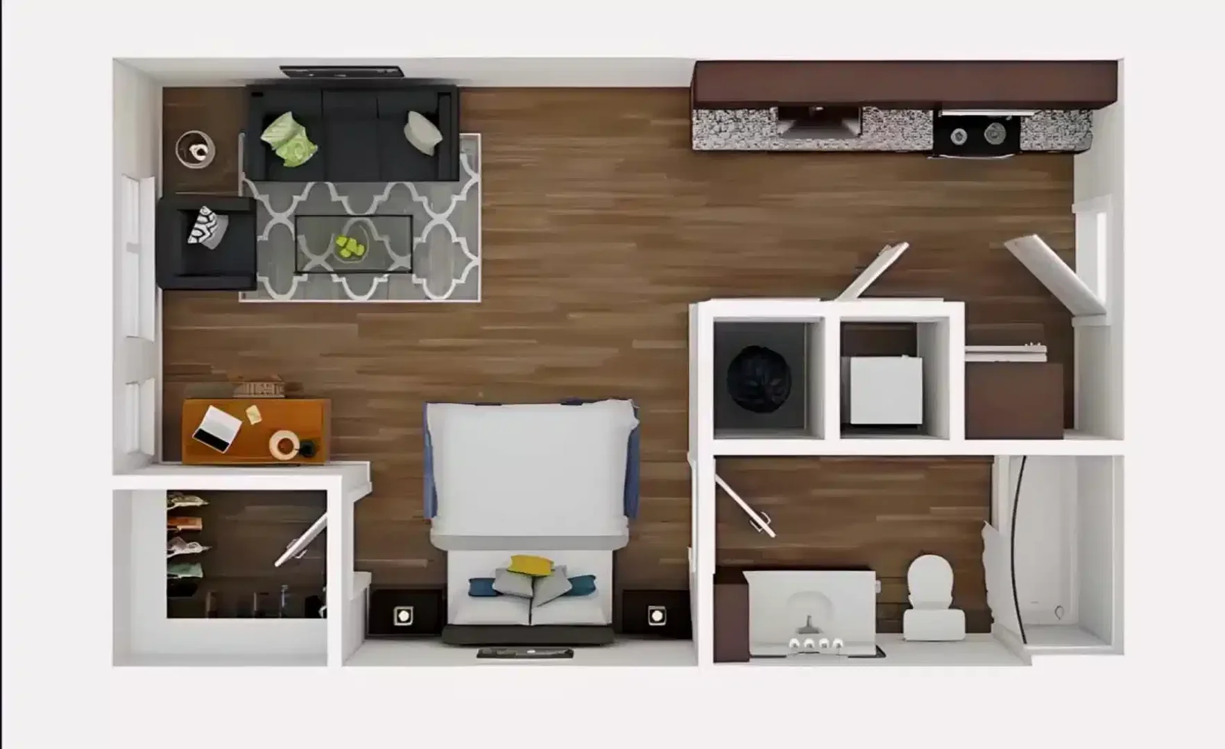 'de etkili düzene sahip minimalist öğrenci stüdyosu
