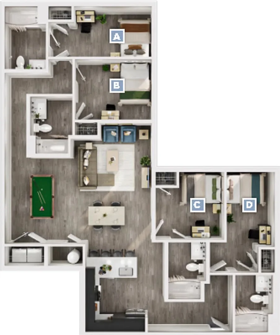 Quarto para alugar em apartamento de estudantes em , totalmente mobilado