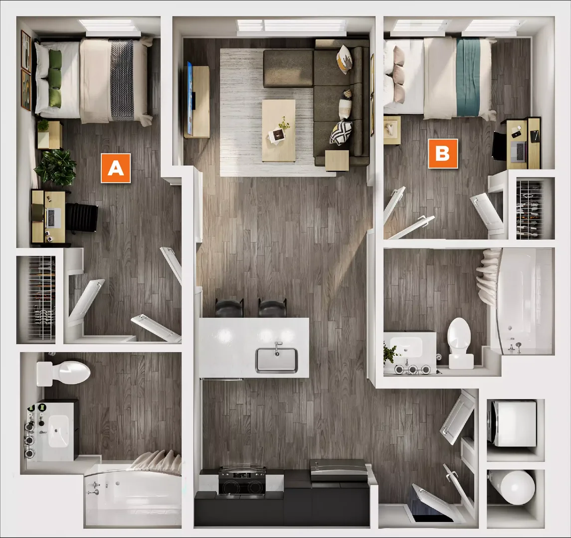 Quarto acolhedor para estudantes disponível em 