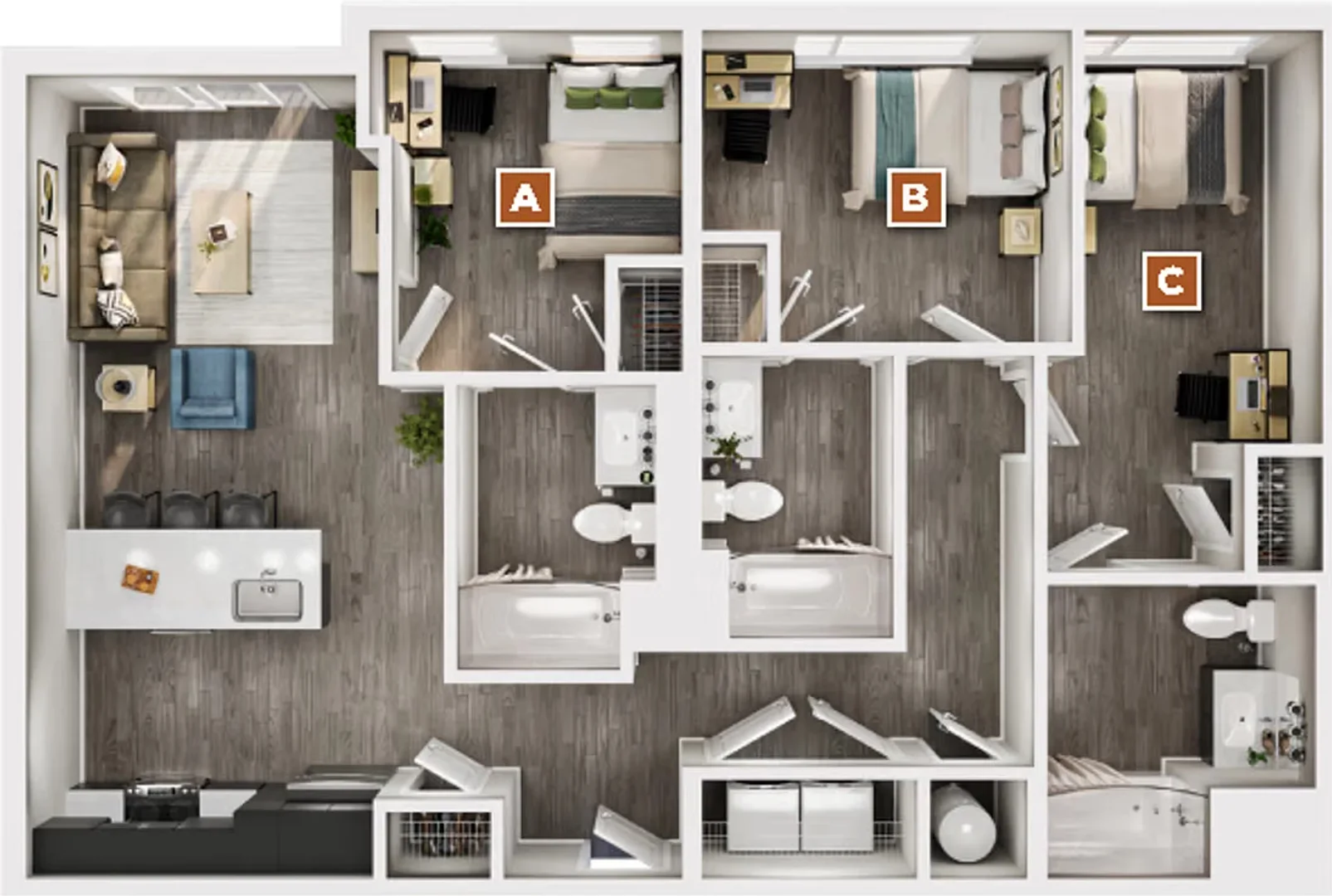 Student-friendly room in with modern amenities