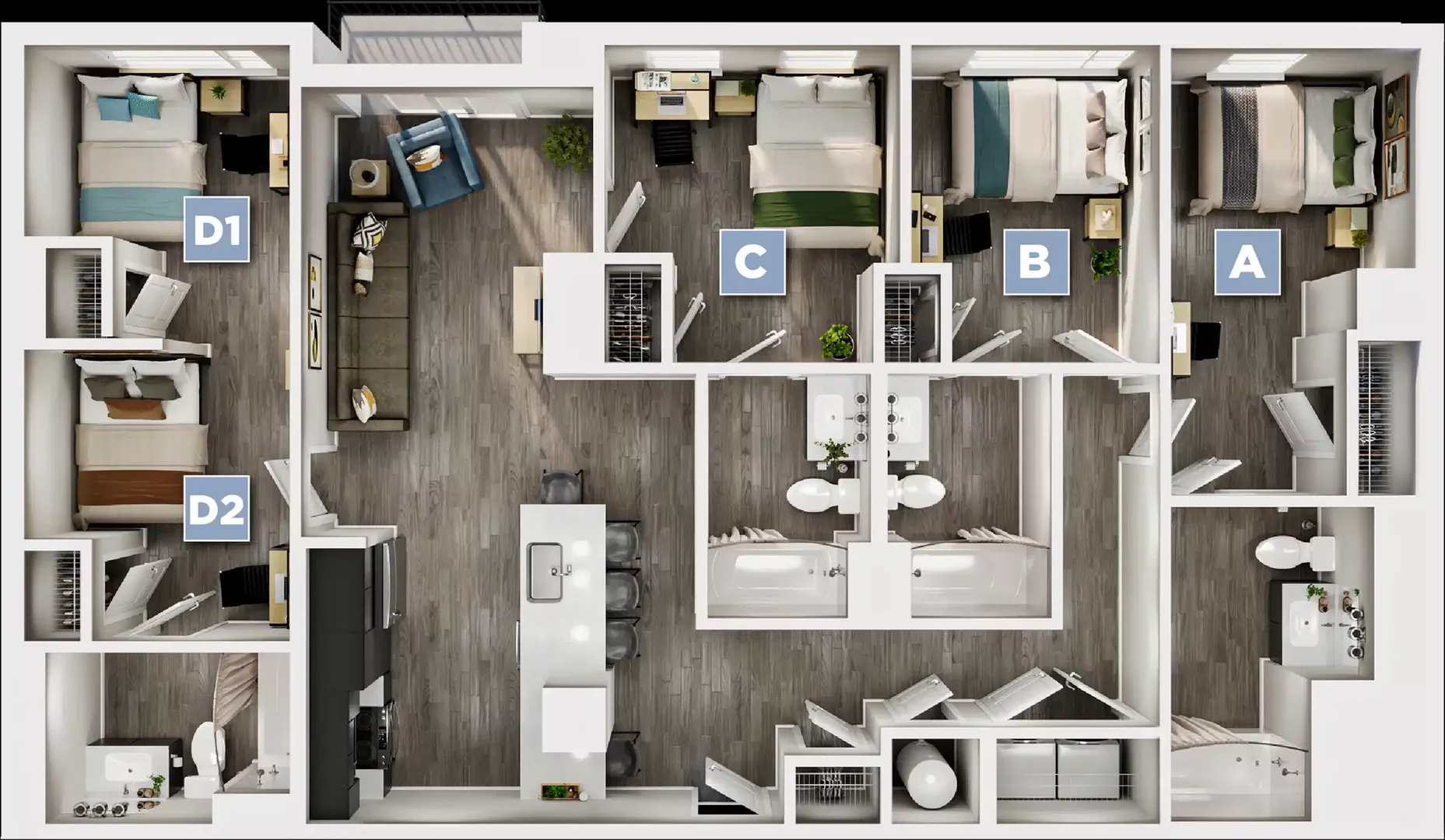 Quarto amigo do estudante em  com comodidades modernas