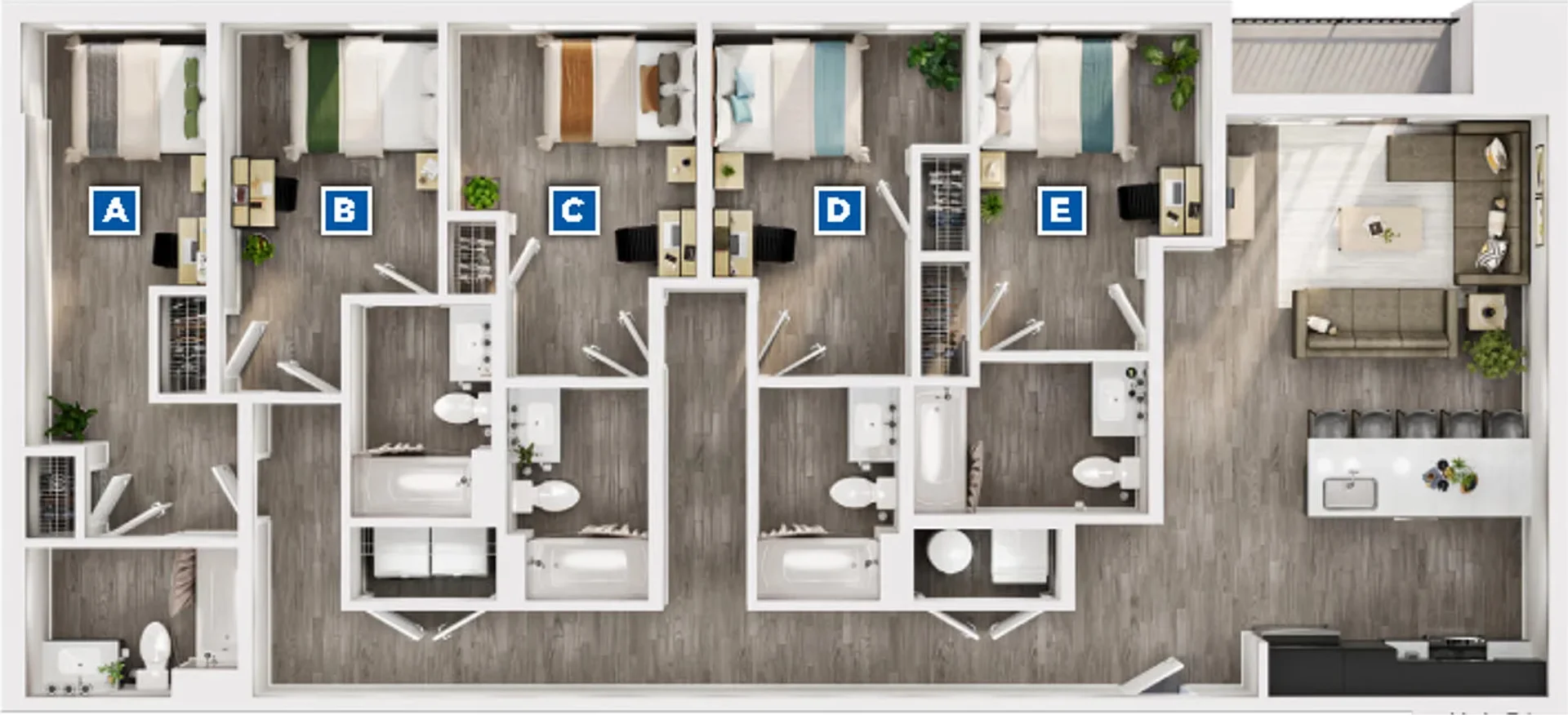 Quarto de estudante económico com localização conveniente em 