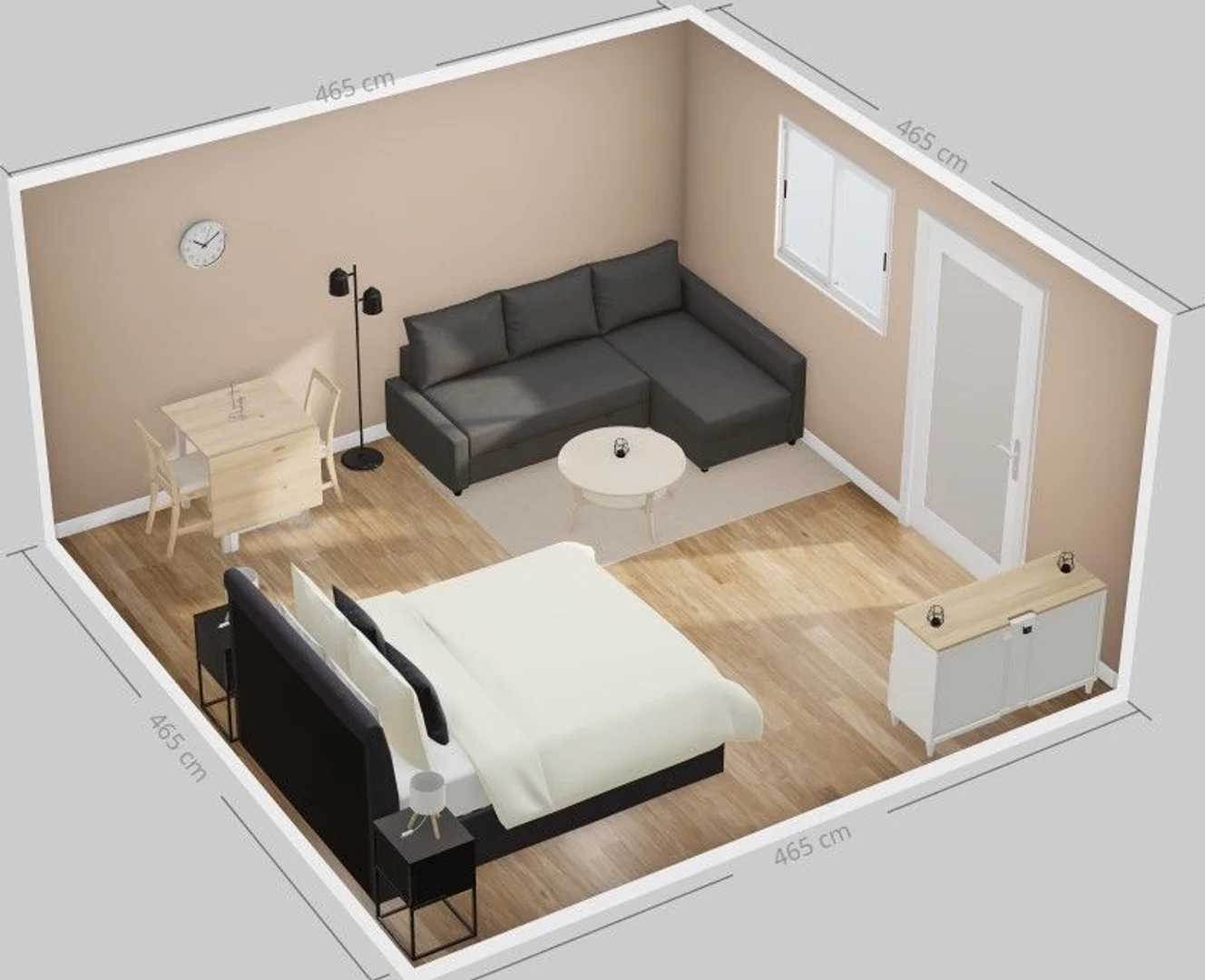 Habitación estudiantil funcional perfecta para estudiar en 