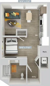 Studio im Wohnheim in der 2, Leighton St., Unit 2-669, East Cambridge, Cambridge, MA, 02141, bild 15 von 34