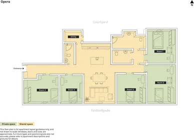 Quarto privado em Copenhagen, Denmark, imagem 17 de 18