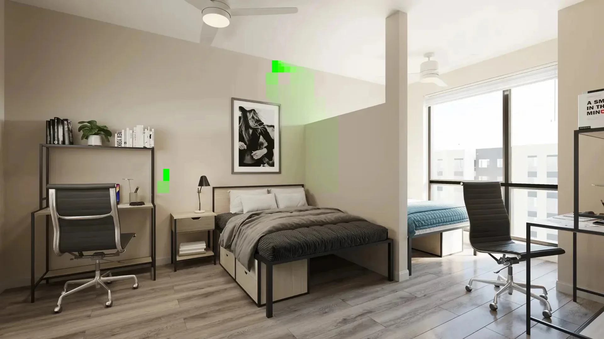 'de öğrenci dairesinde, tamamen mobilyalı kiralık oda