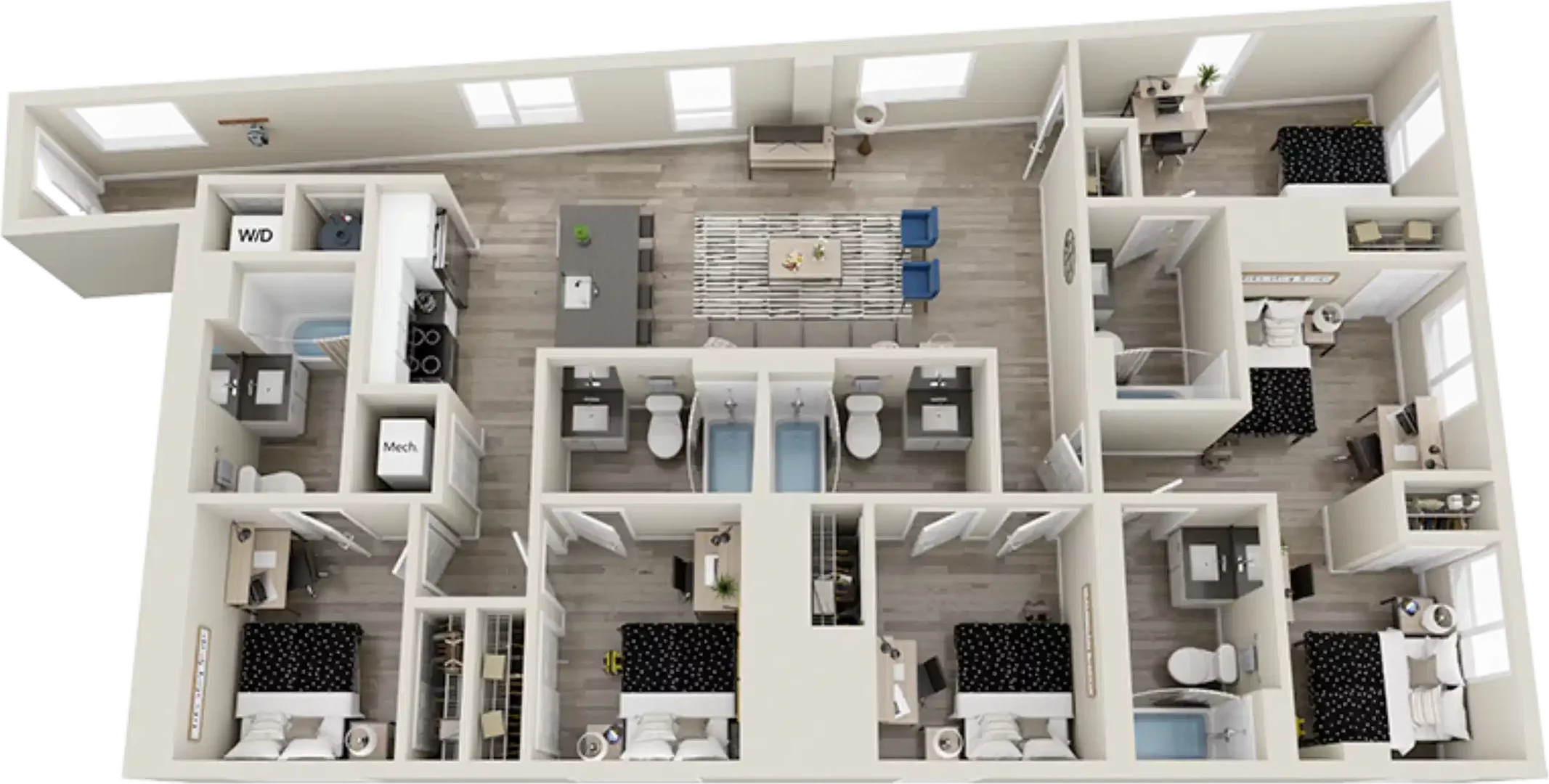 Habitación en apartamento estudiantil en alquiler en , completamente amueblado
