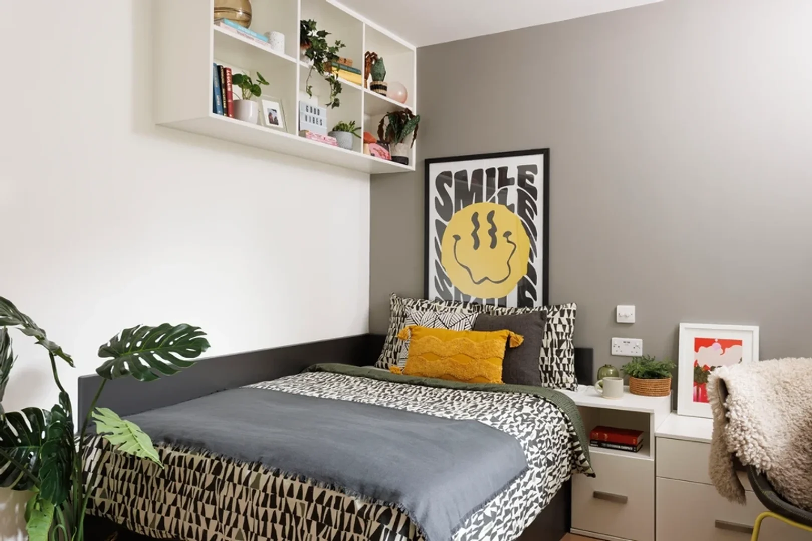 Habitación asequible para estudiantes con buena iluminación en 