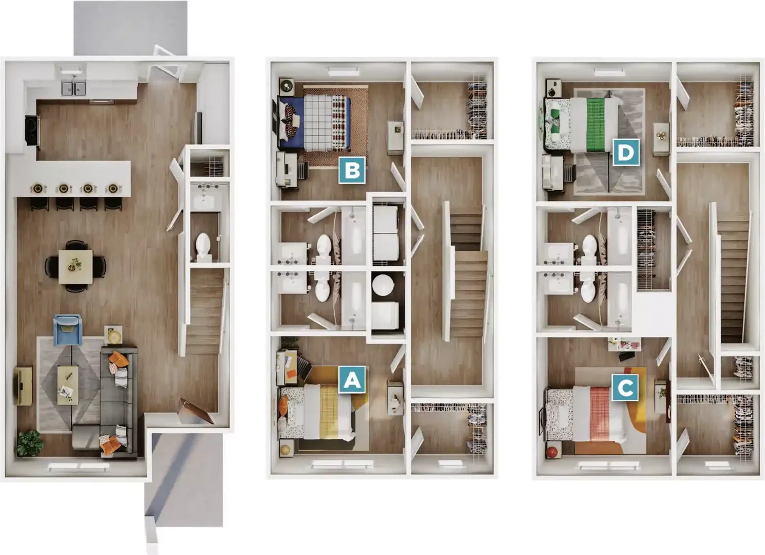 Habitación estudiantil luminosa y aireada con fácil acceso a la universidad en