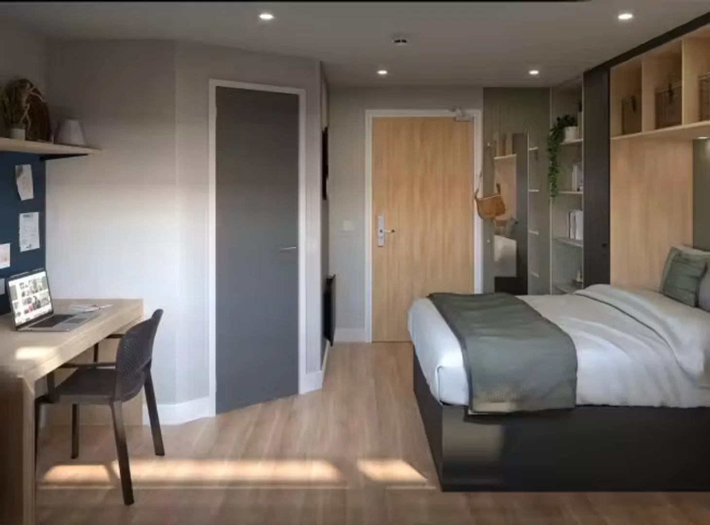 Chambre abordable pour les étudiants avec un bon éclairage dans 
