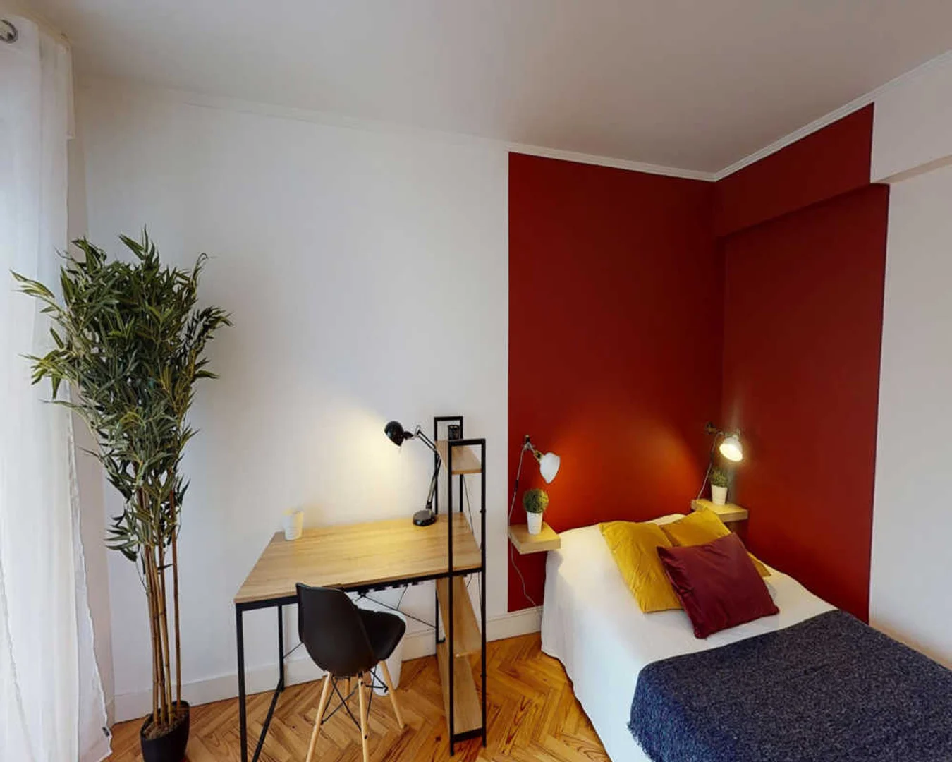 Habitación asequible para estudiantes con buena iluminación en 