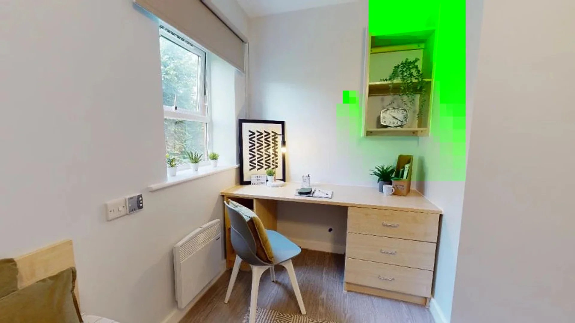 Quarto de estudante económico perto do campus em 