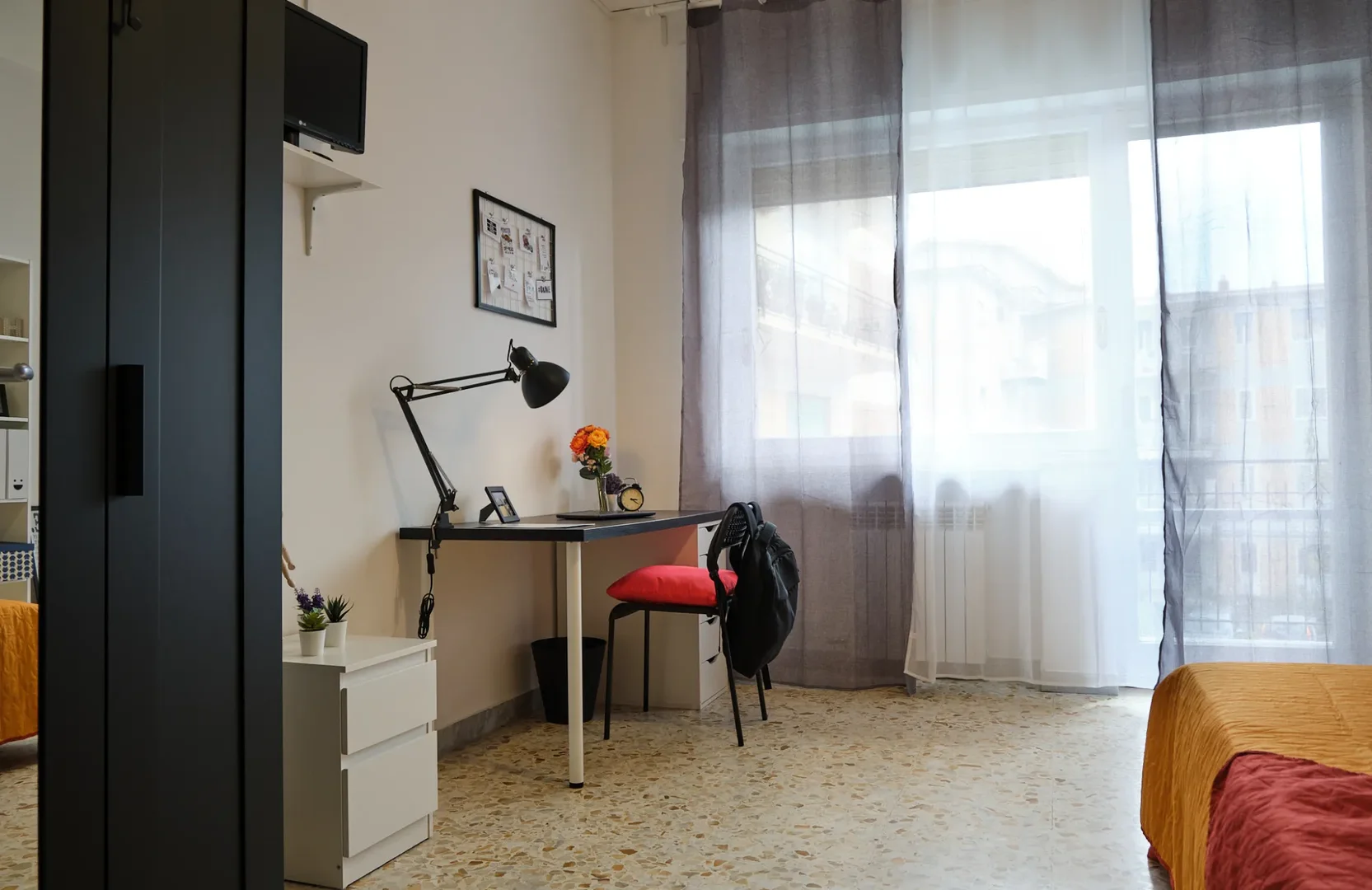 Student room in  with study area and shared facilities