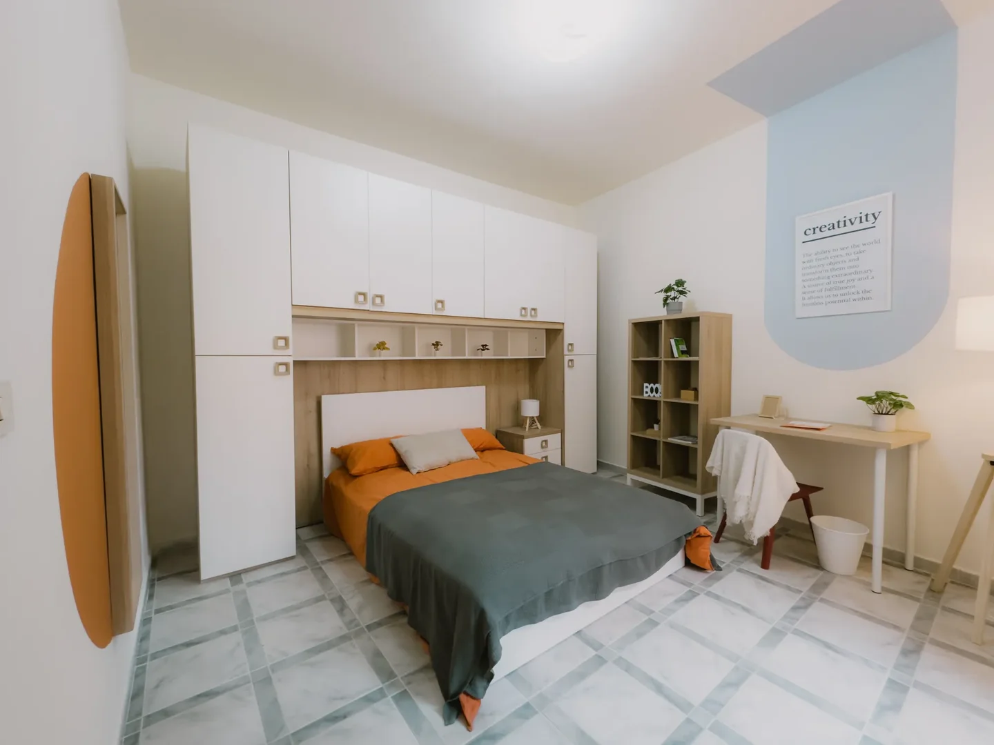 Habitación asequible para estudiantes con buena iluminación en