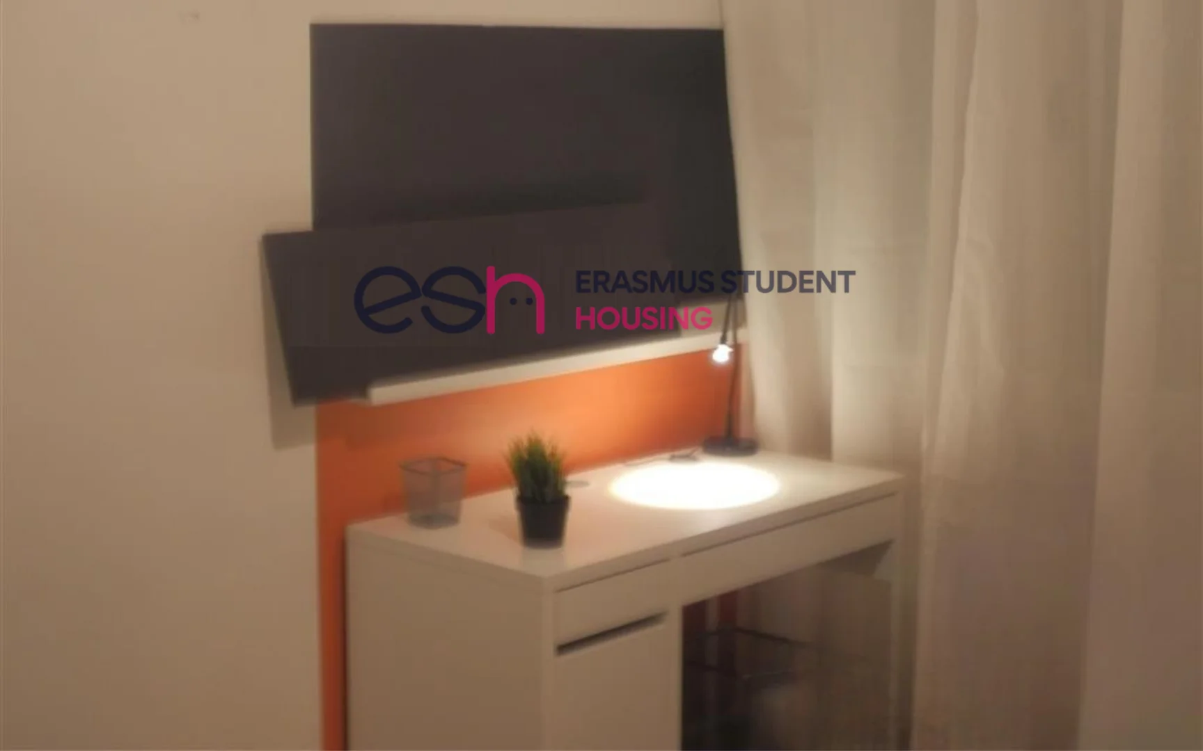 Studentenzimmer in  mit Arbeitsbereich und Gemeinschaftseinrichtungen