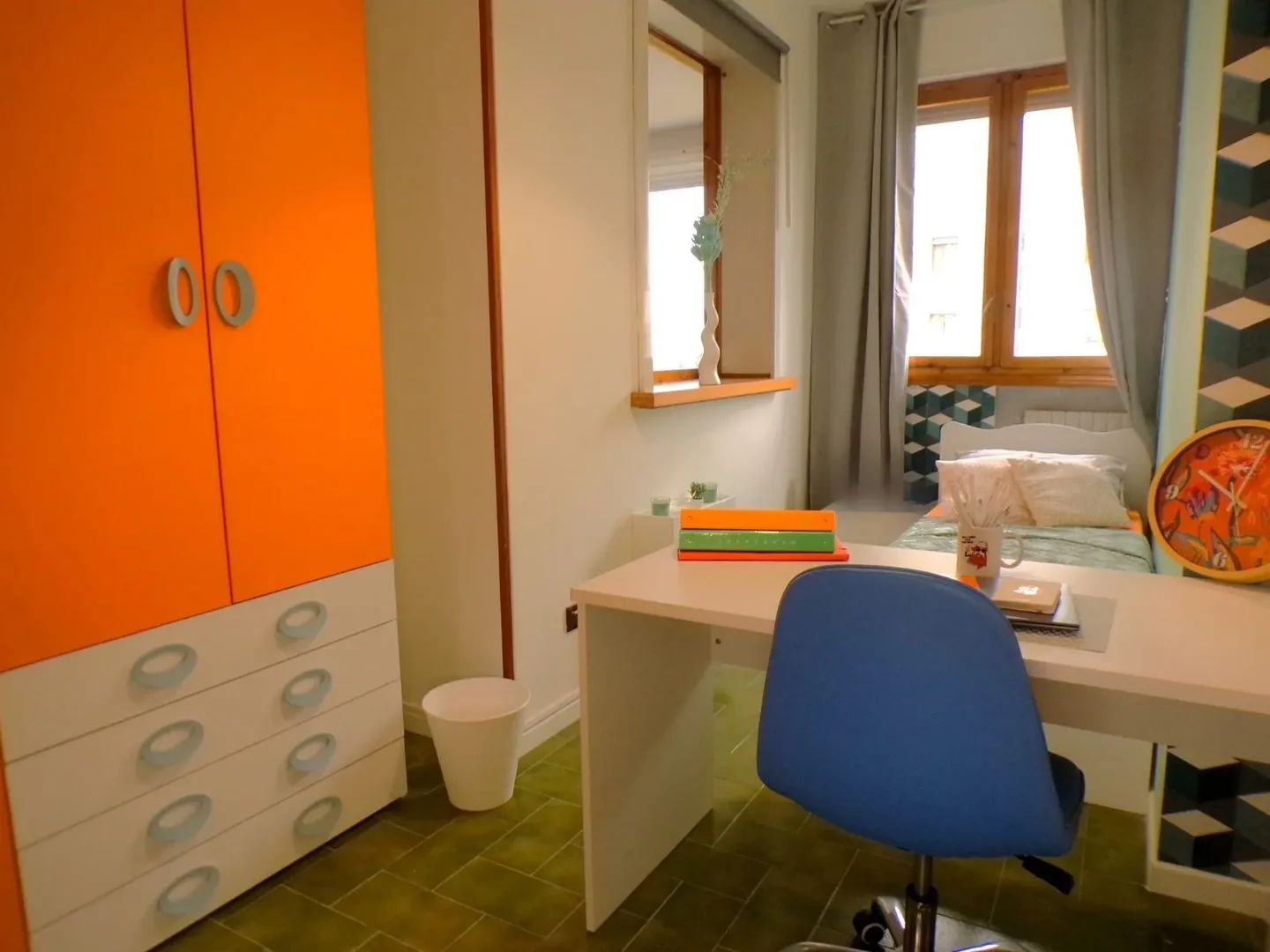 Affordable room for students with ample lighting in