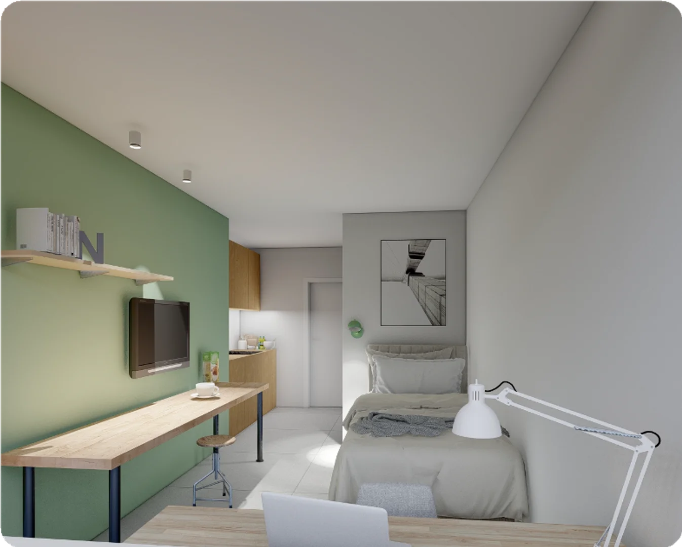 Quarto acolhedor para estudantes disponível em 