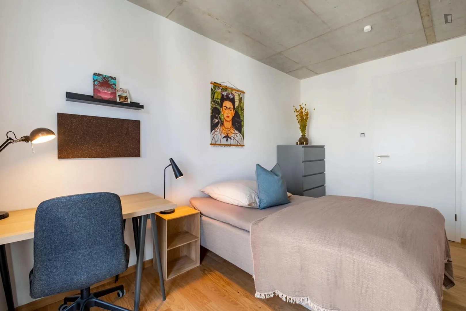 Quarto de estudante económico perto do campus em 