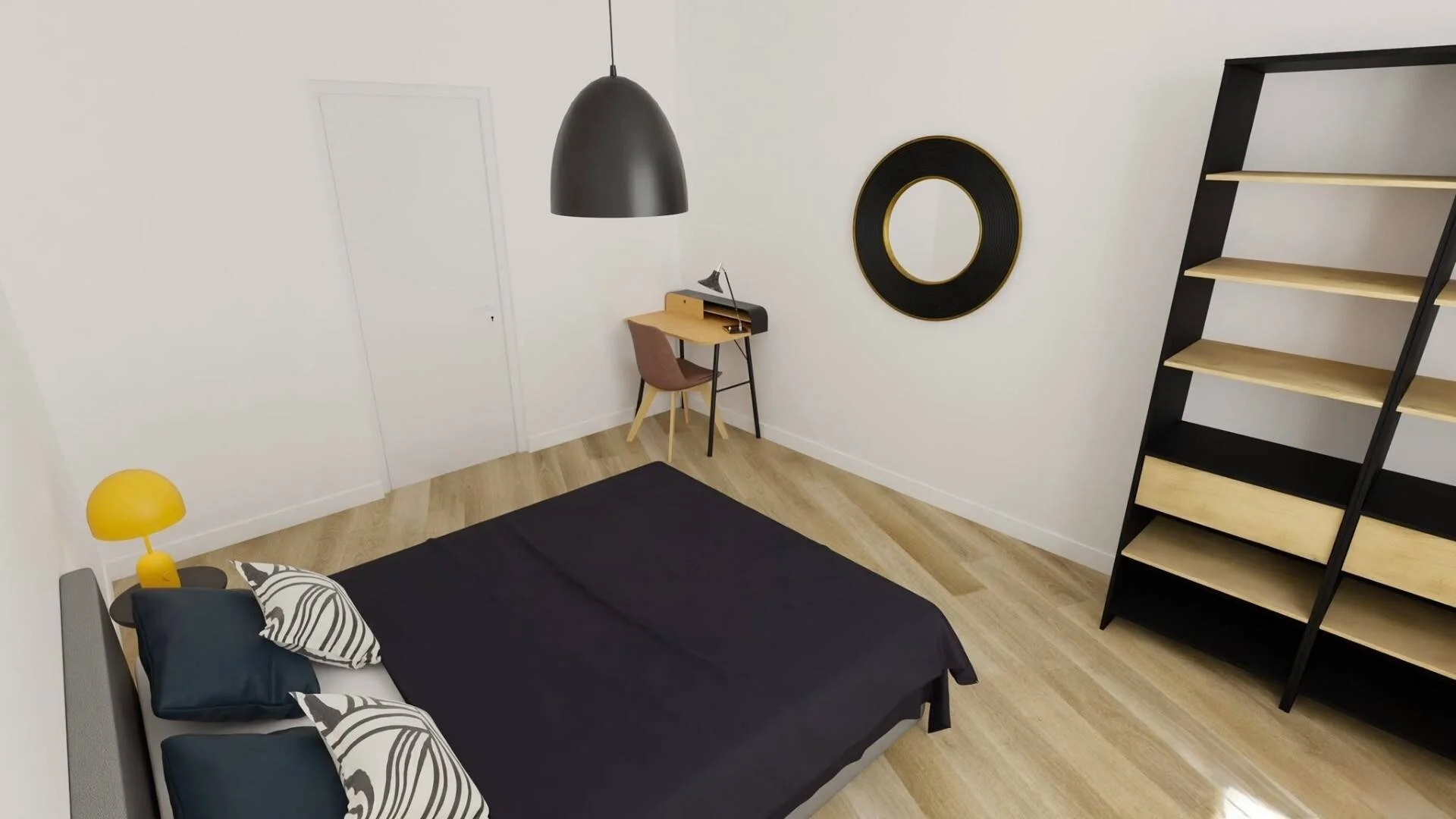 Habitación asequible para estudiantes con buena iluminación en 