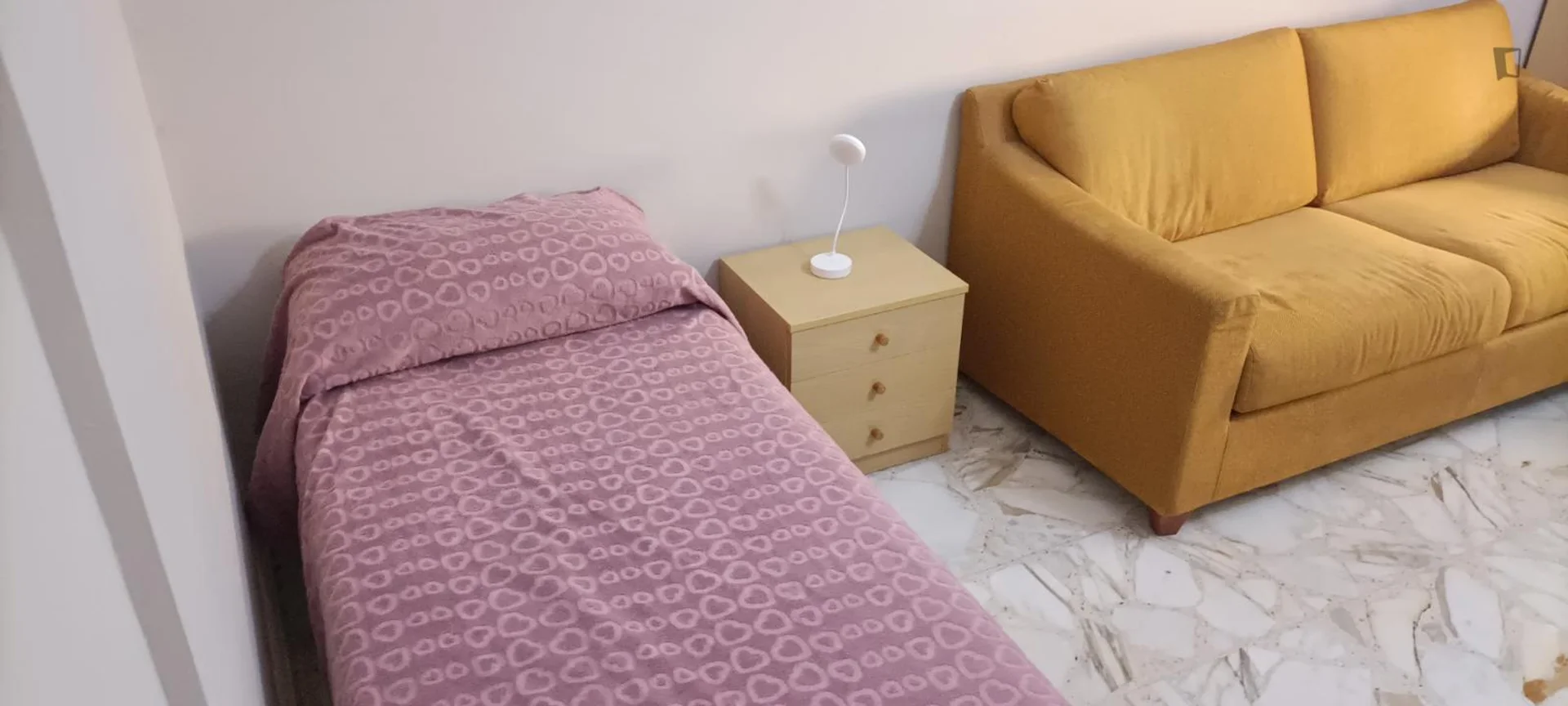 'da öğrenciler için yeterli aydınlatmaya sahip uygun fiyatlı oda