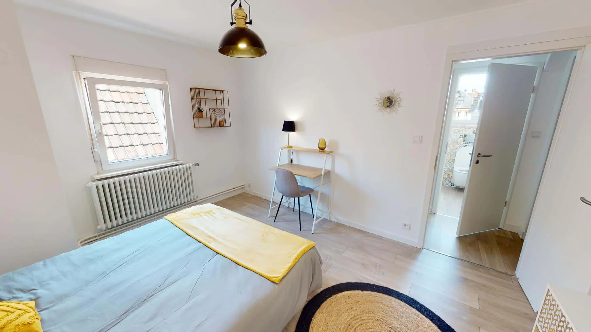 Affordable room for students with ample lighting in
