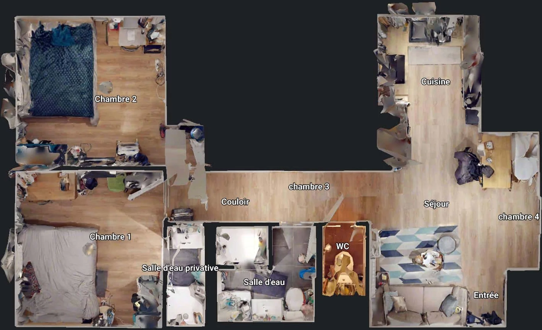 Chambre d'étudiant à  avec espace d'étude et installations communes