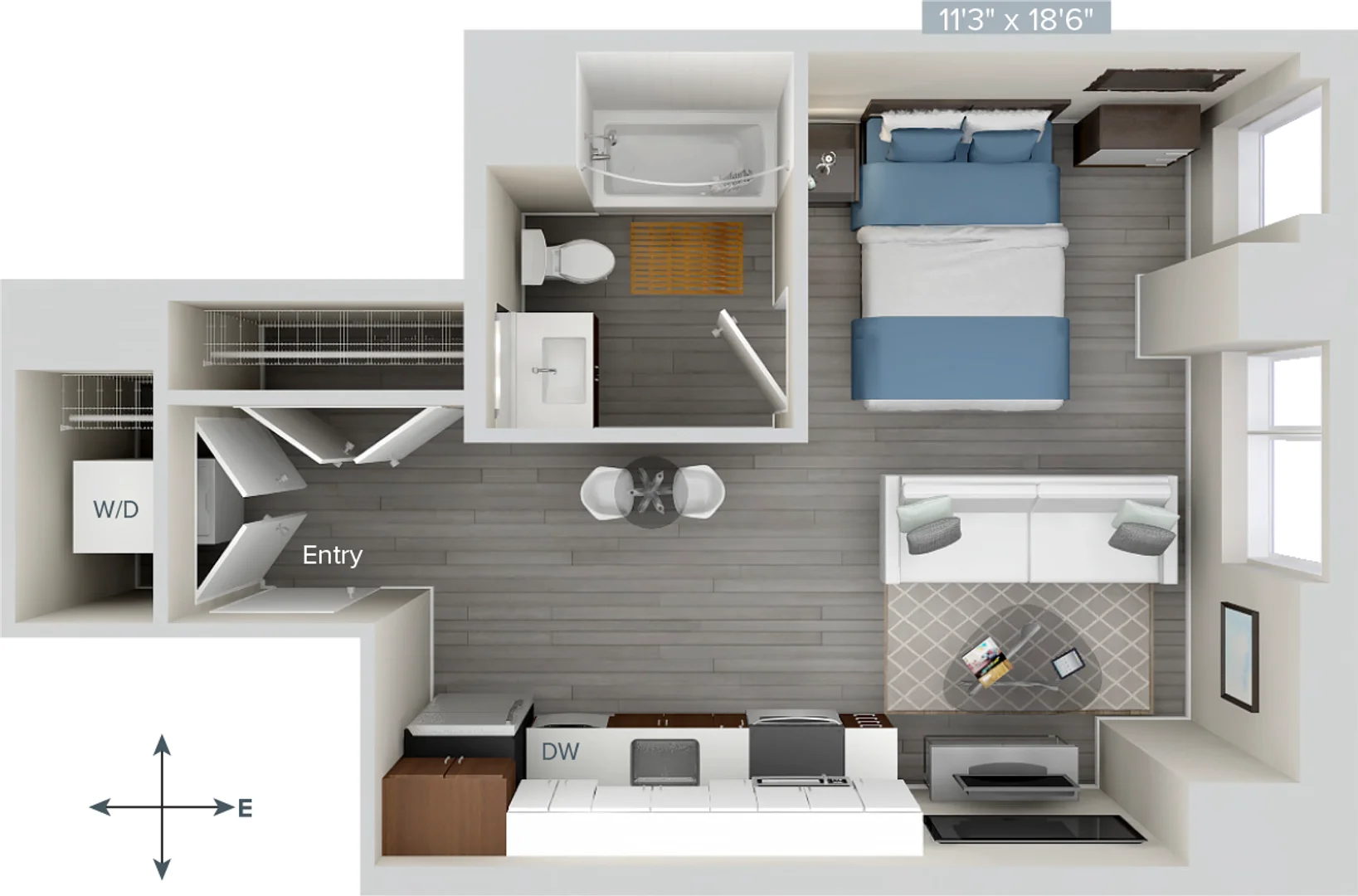 Apartamento estúdio chique perto do campus em 