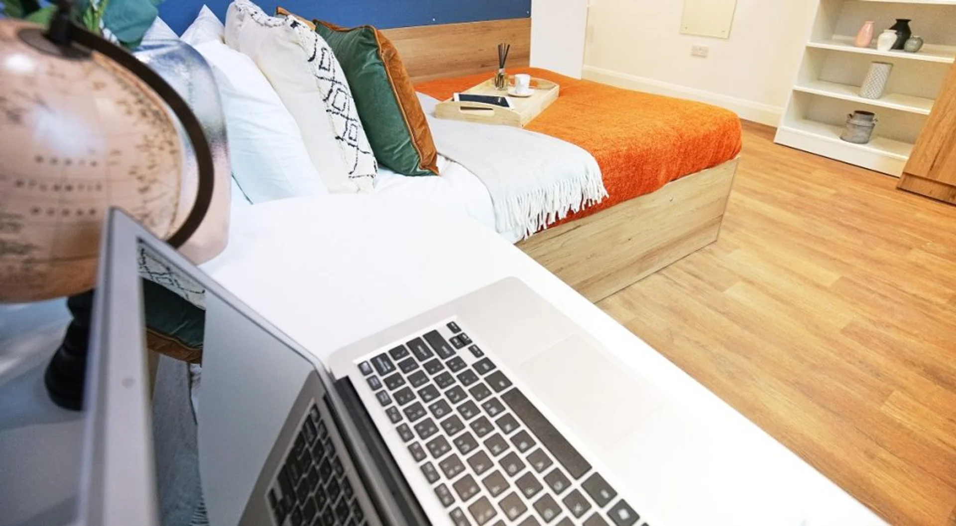 Student room in  with study area and shared facilities