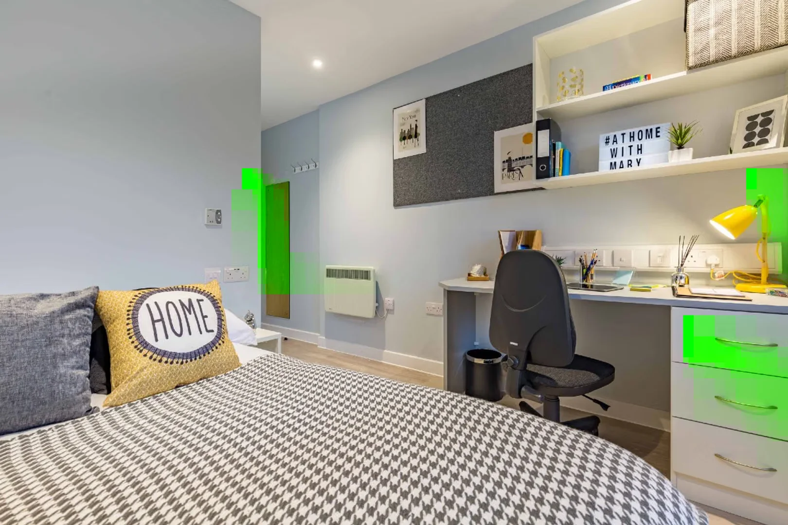 Student room in  with study area and shared facilities