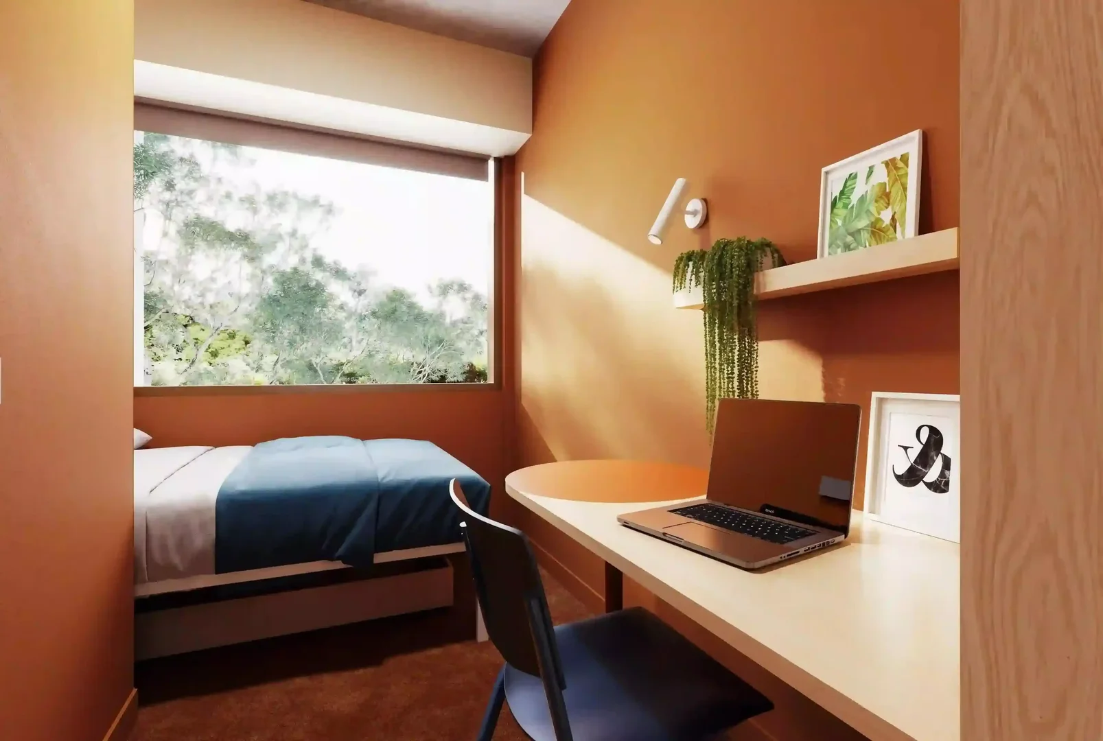 Habitación para estudiantes en  con área de estudio y facilidades compartidas