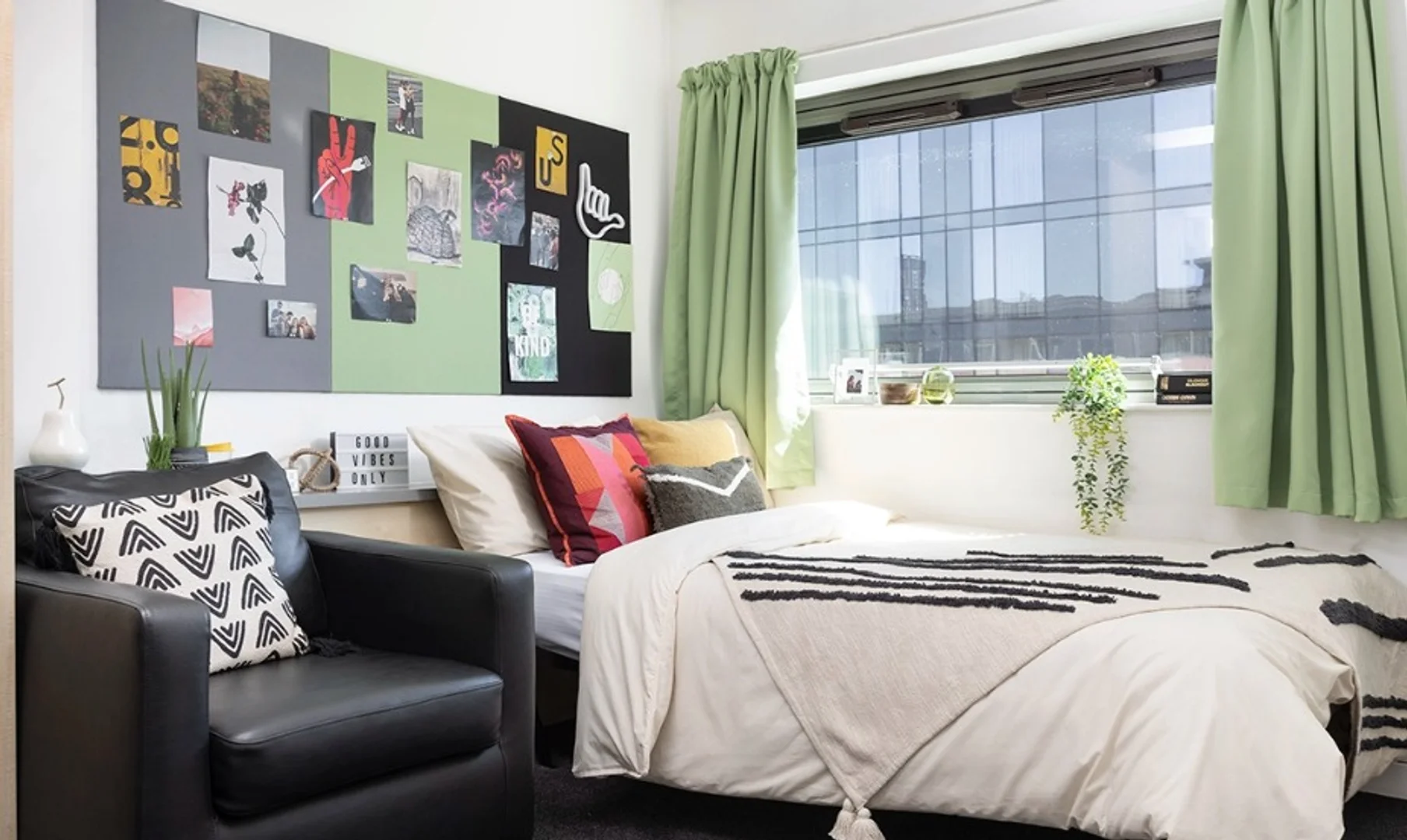 Student room in  with study area and shared facilities
