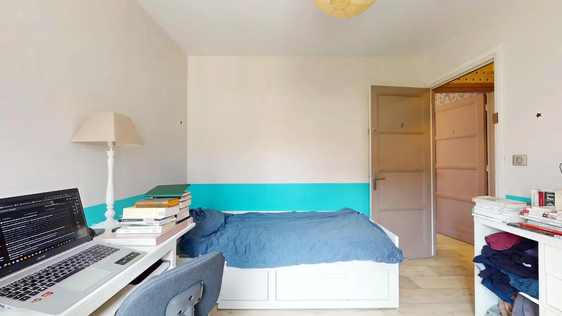 Student room in  with study area and shared facilities