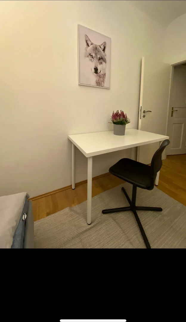Student room in  with study area and shared facilities