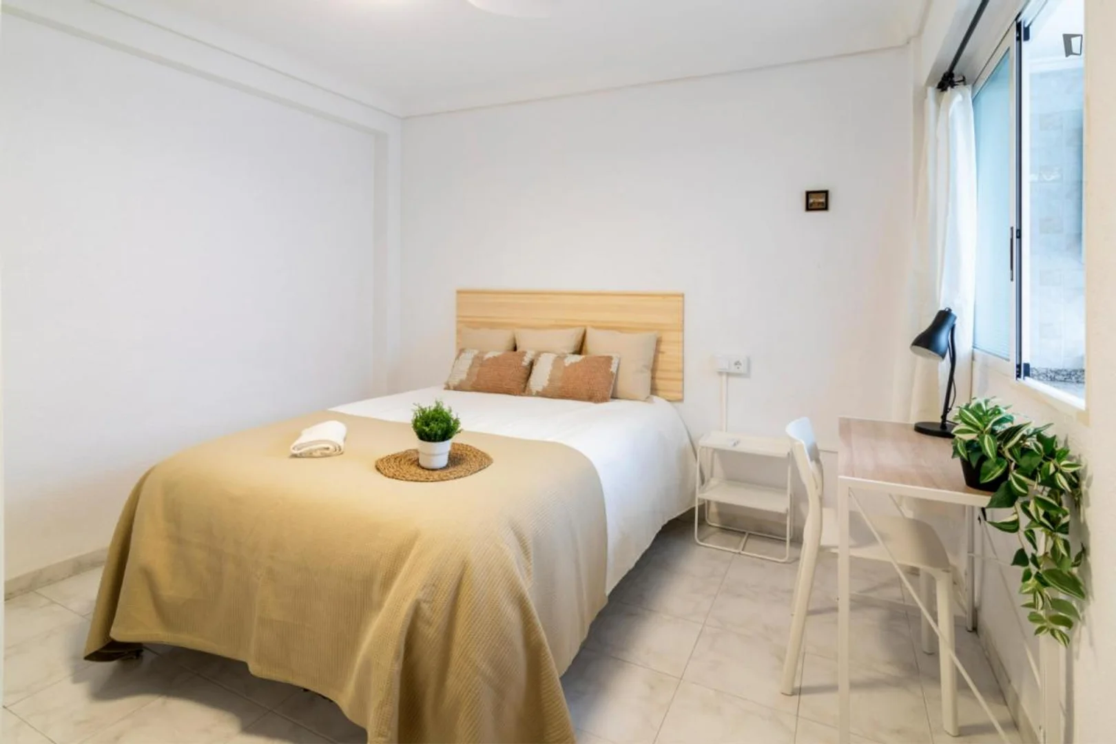 Quarto de estudante confortável e espaçoso em 