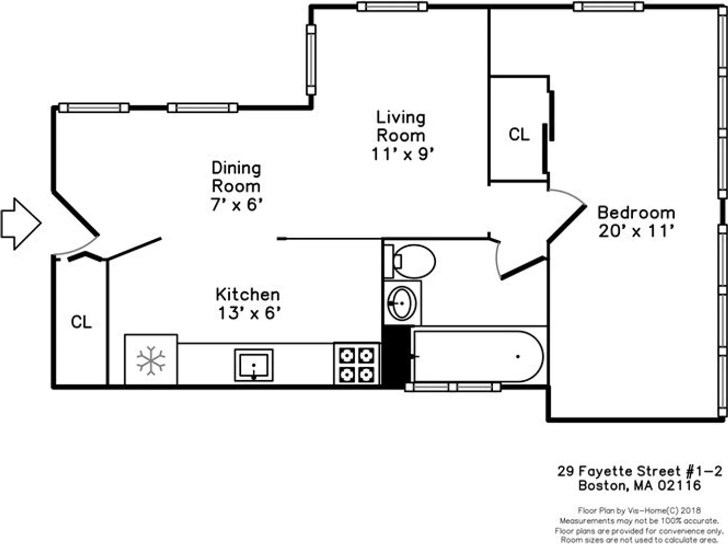 29, Fayette St., Unit 1-2, Bay Village, Boston, MA, 02116