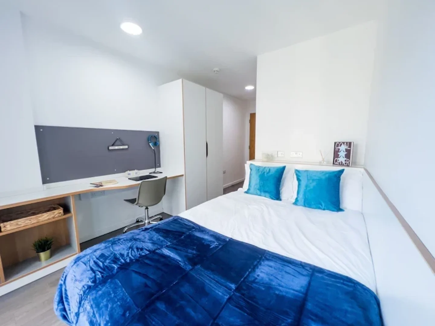 Quarto de estudante em  com área de estudo e instalações partilhadas