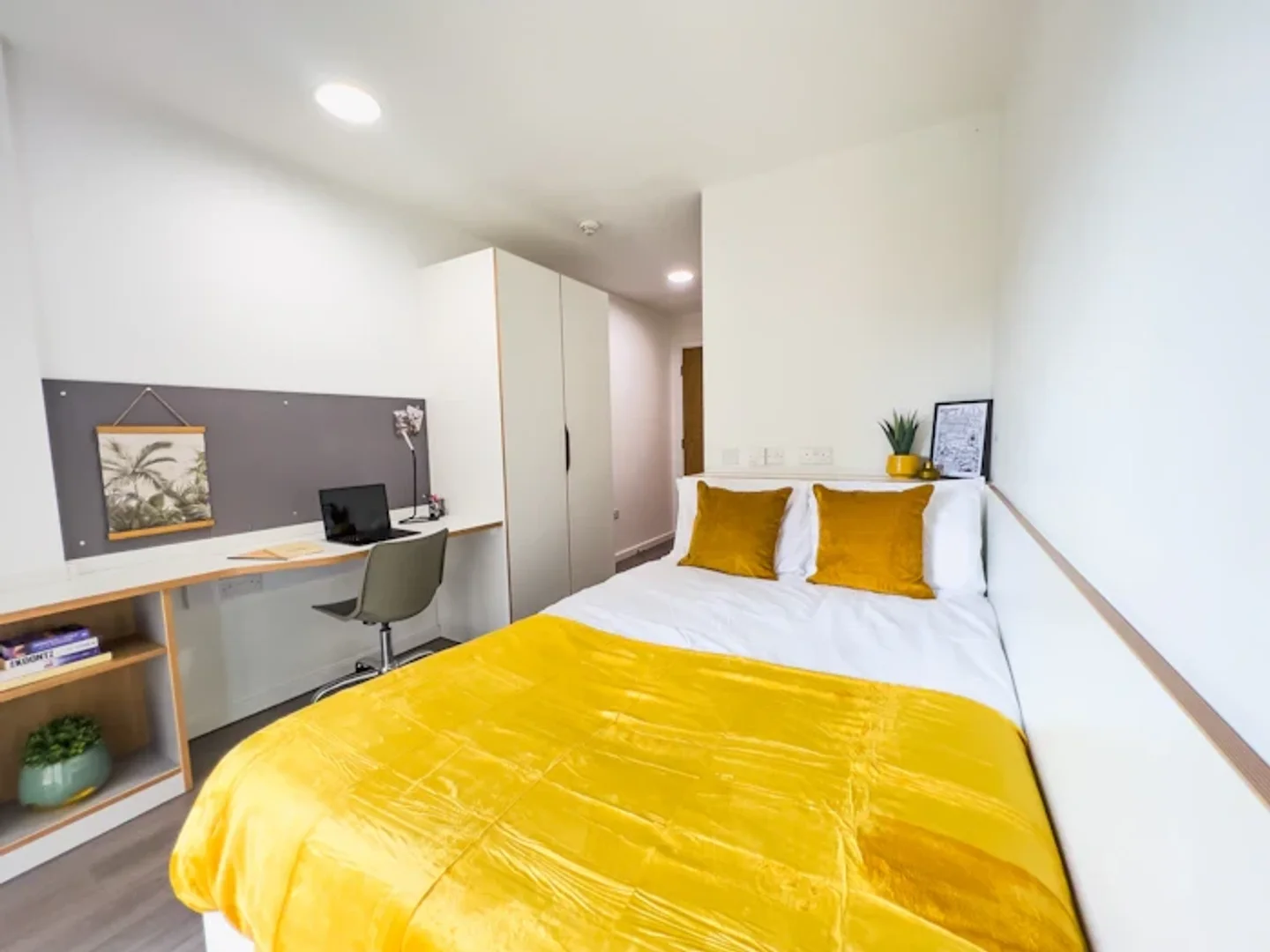 Quarto de estudante confortável e espaçoso em