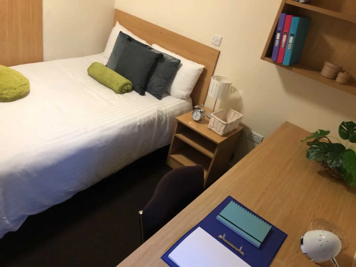 Quarto de estudante em  com área de estudo e instalações partilhadas