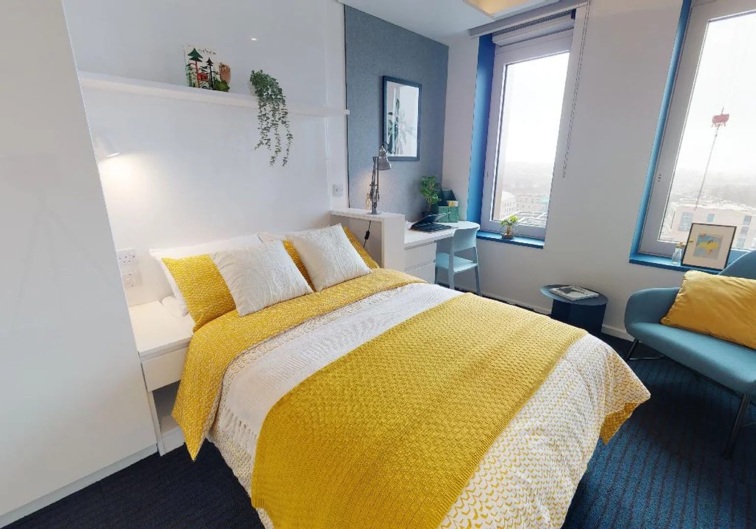 Quarto de estudante económico com localização conveniente em 