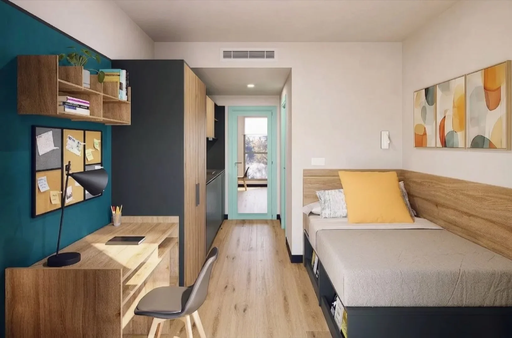 Compact studio apartment ideal for students in