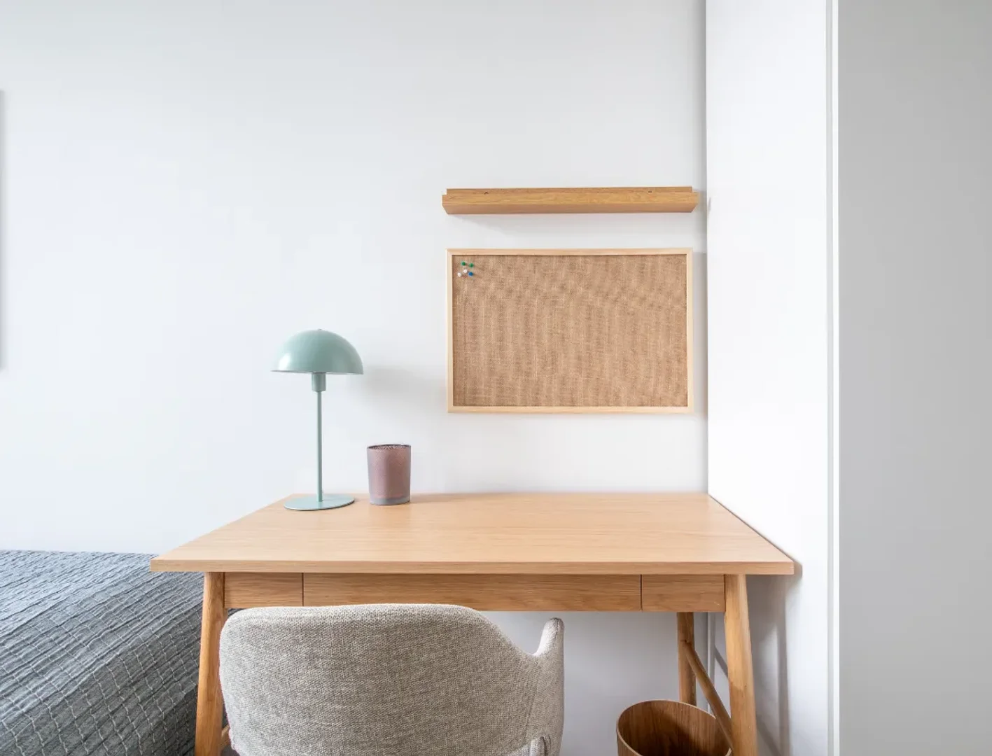 Student room in  with study area and shared facilities