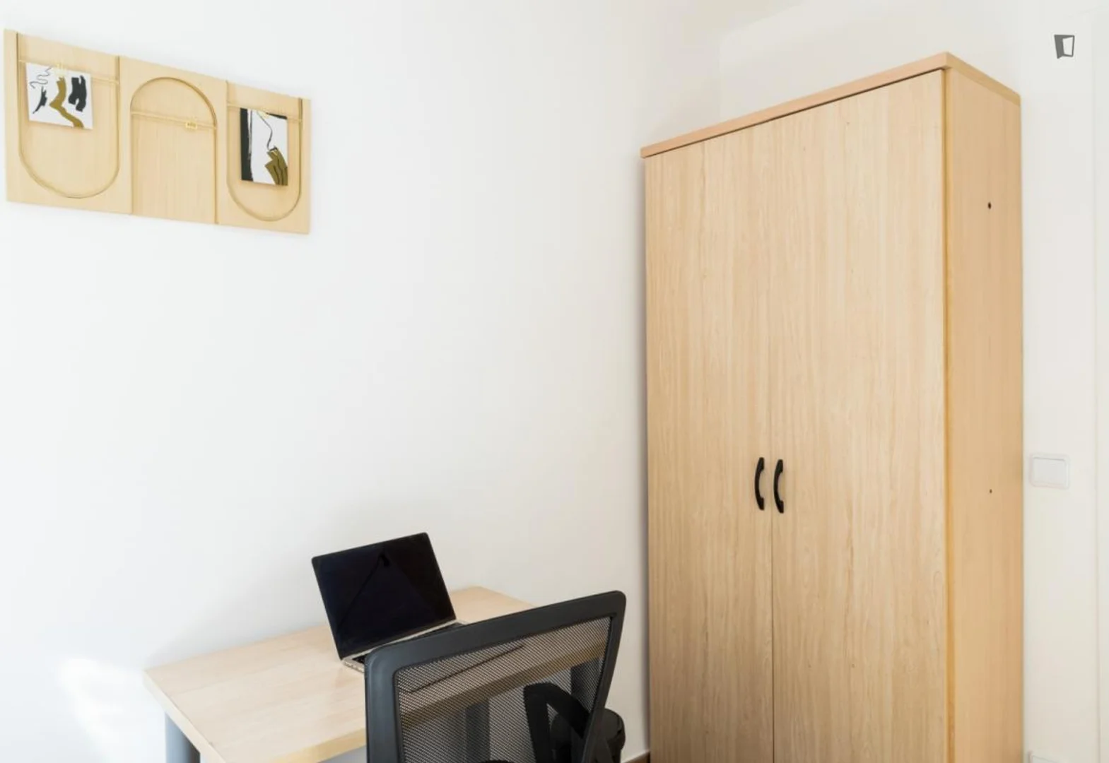 Stanza economica per studenti con ampia illuminazione in 
