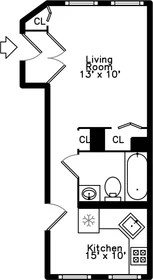 Studio en résidence à 9, Mullins Ct., Unit D, East Cambridge, Cambridge, MA, 02141, image 2 de 11
