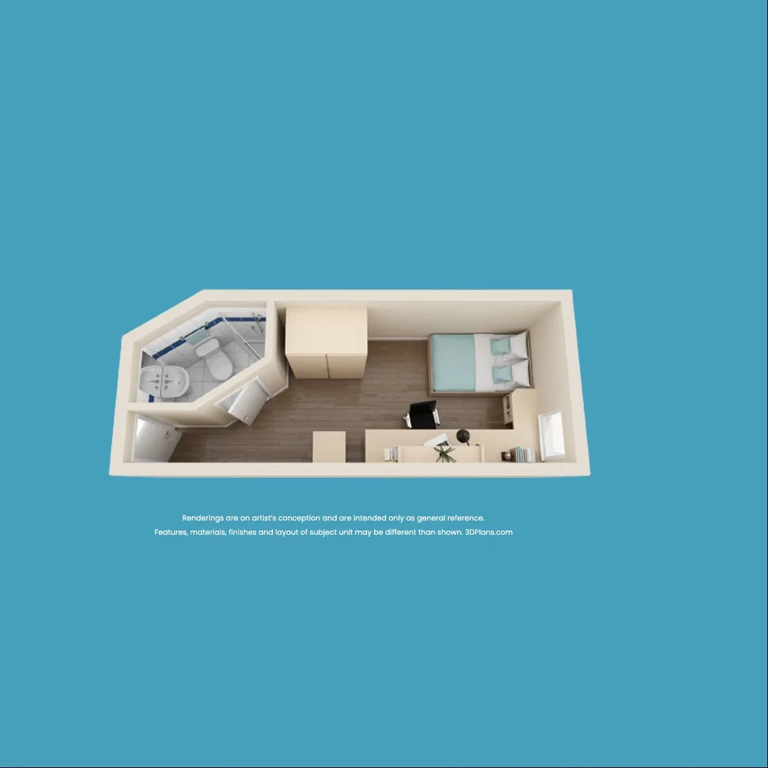 Functional student room perfect for studying in 