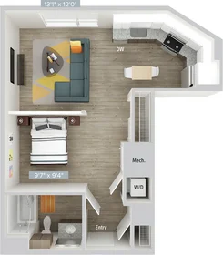 Studio en résidence à 2, Leighton St., Unit 2-664, East Cambridge, Cambridge, MA, 02141, image 34 de 34