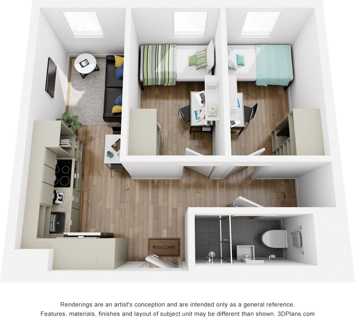 Chambre d'étudiant confortable et spacieuse dans 